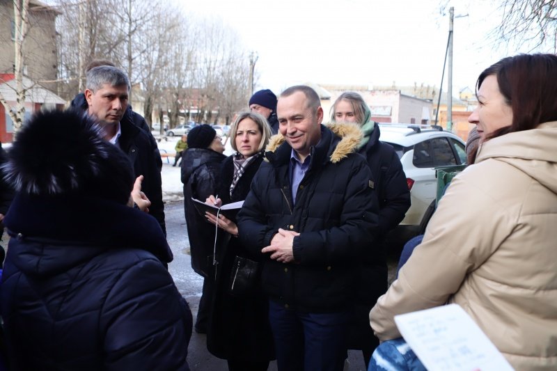 На встрече с жителями 