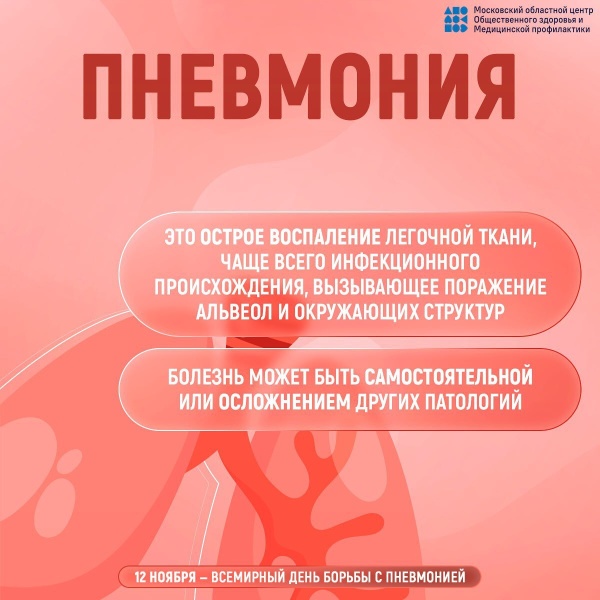 12 ноября отмечается Всемирный день борьбы с пневмонией